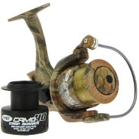 Angling Pursuits Camo 40 - 3BB Carp Runner Reel with 12lb Line and Spare Spool