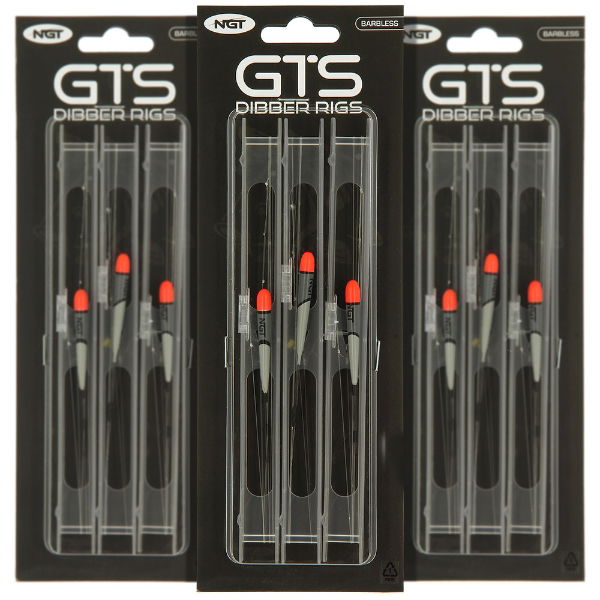 NGT GTS Carp Pole Rigs - 3 Assorted Dibber Carp Pole Rigs