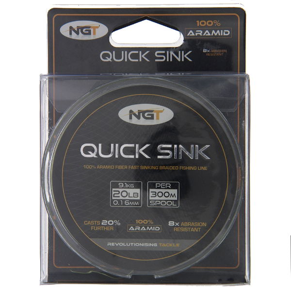 NGT Moss Green Quick Sink Braid - 20lb (300m) Spool