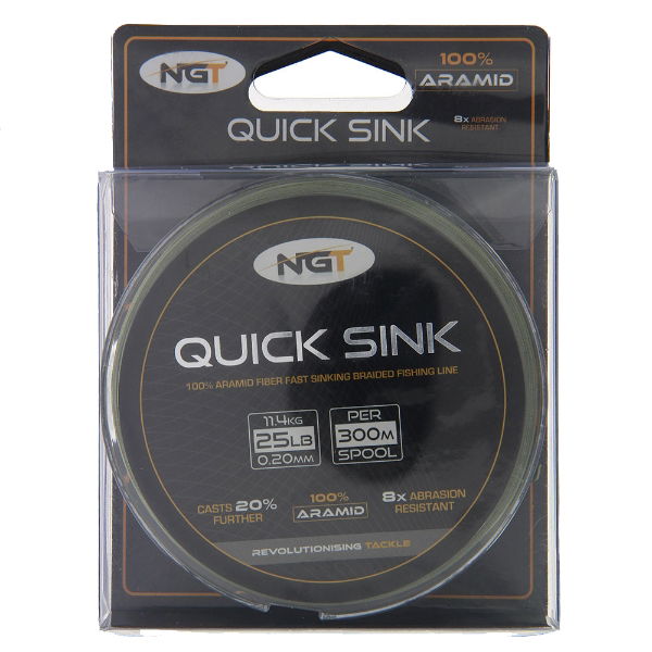 NGT Moss Green Quick Sink Braid - 25lb (300m) Spool