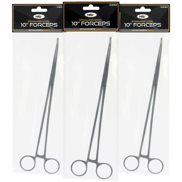 NGT 10" Forceps - Stainless Steel Curved