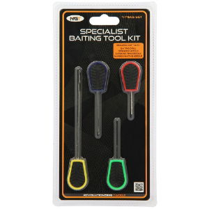 NGT 4pc Soft Grip Tool Set - PVA Long, PVA Short, Baiting Needle and Drill