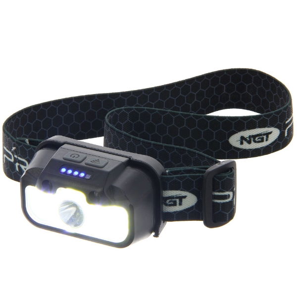 NGT Profiler Headlight - 250 Lumens USB Rechargable Motion Sensor Headlight with Case