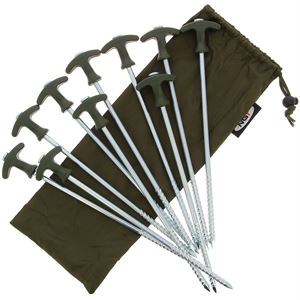 NGT Bivvy Pegs - 10 x 12" Bivvy Pegs in Case